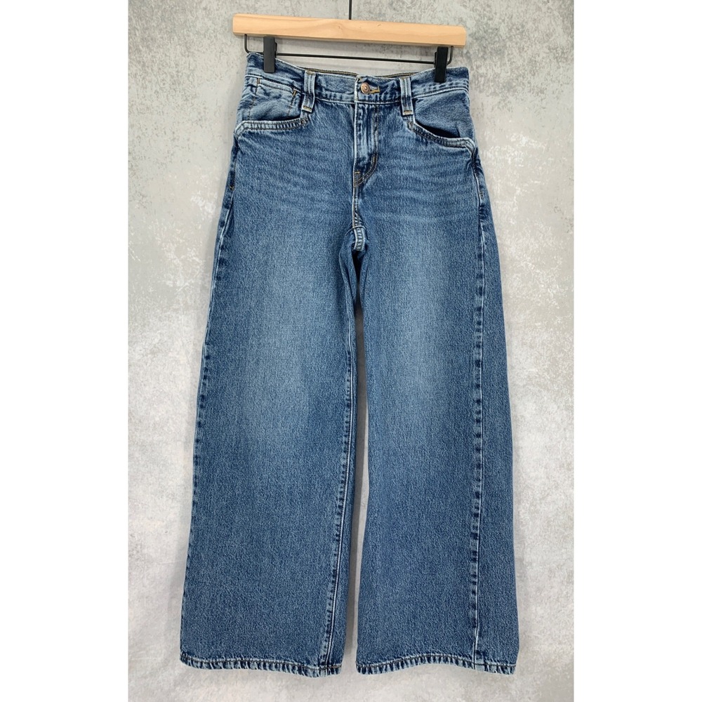 Levis Wide Leg Jeans Womens 25 Blue 94 Baggy Wide Leg 100% Cotton Denim Pants